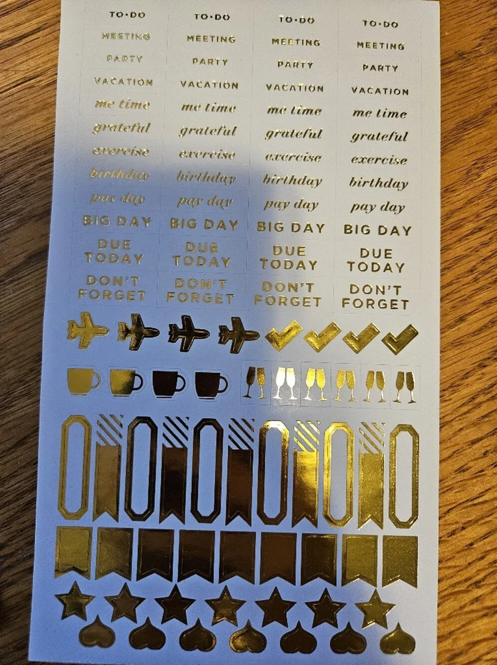 Gold Foil Planner Stickers